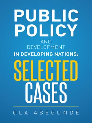 cover image of Public Policy and Development in Developing Nations